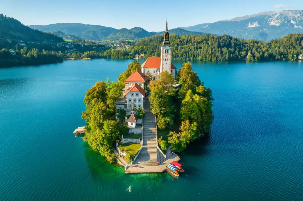 Lake Bled and its island church, Slovenia